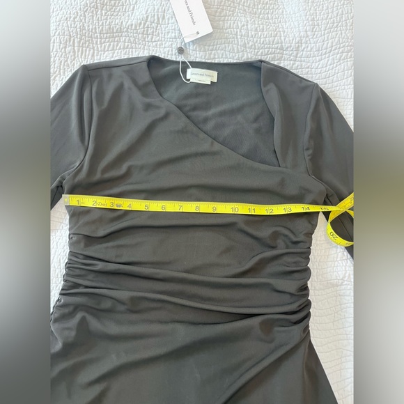 Lovers + friends Penelope black asymmetrical neck long sleeve dress NWT.  Small - Picture 12 of 14